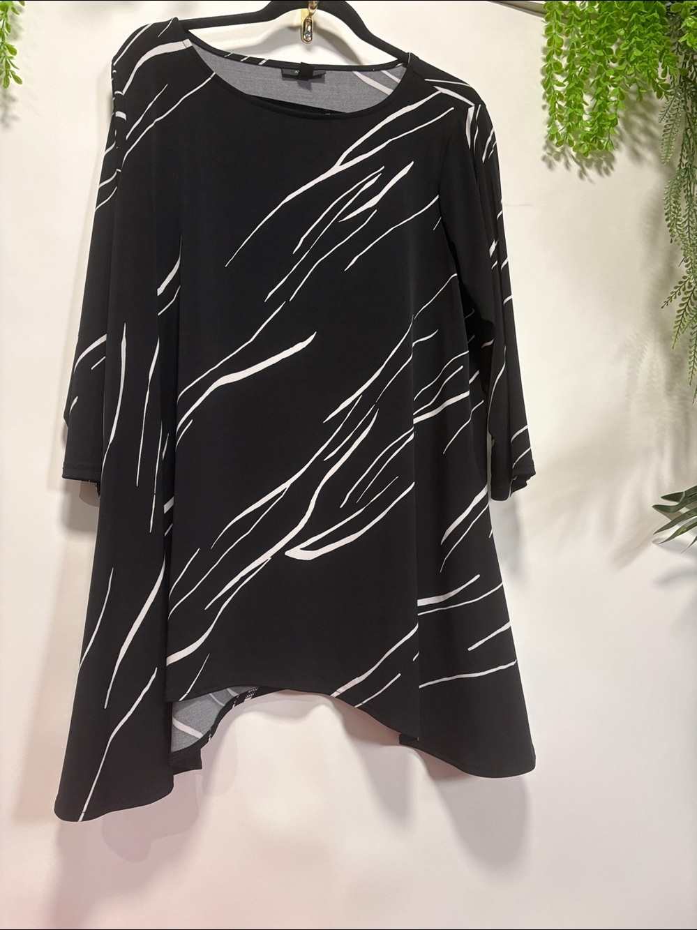 Alfani Black and White Striped Tunic